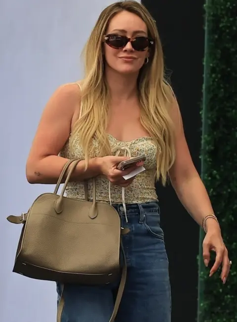 Hilary Duff Stuns in Chic Outfit for Lunch at E Baldi Beverly Hills 05-14-25