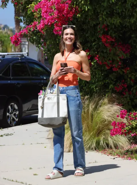 Mandy Moore Rocking the Lands End Tote Bag in Los Angeles 05-14-25