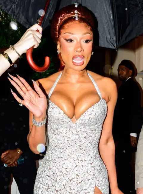 Megan Thee Stallion Leaves The Pierre for Met Gala 2025 05-05-25