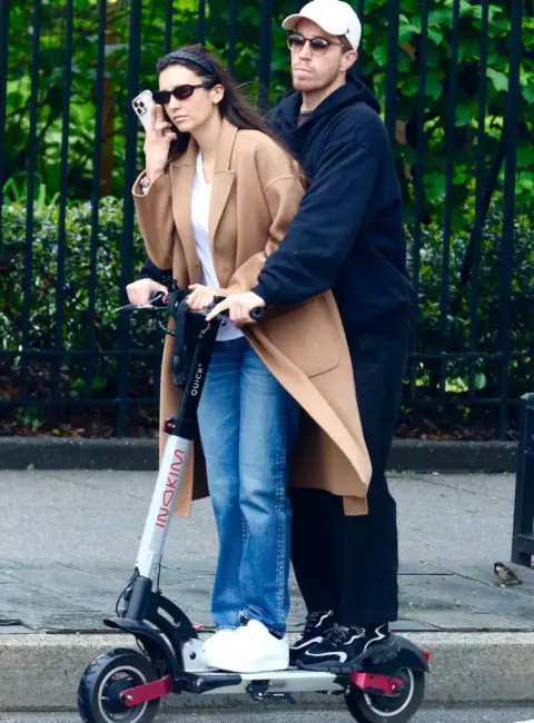 Nina Dobrev and Shaun White Enjoy Scooter Ride in NYC 05-06-25