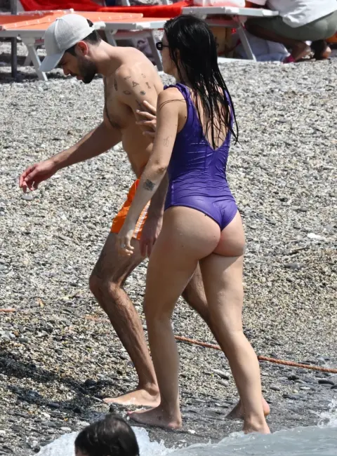 Aurora Ramazzotti Stuns in Swimsuit at Portofino Beach 06-21-25