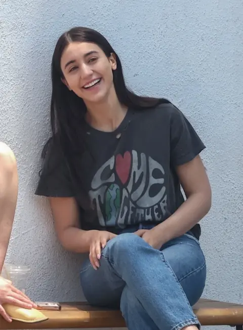 Caylee Cowan Shares a Laugh with a Friend in Los Angeles 06-23-25