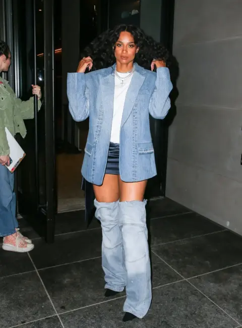 Ciara Shines in Stylish Denim Look on Watch What Happens Live in New York 06-17-25