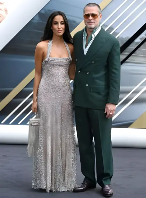 Ines de Ramon and Brad Pitt Arriving at the ‘F1 The Movie’ European Premiere, Cineworld, Leicester Square 06-23-25