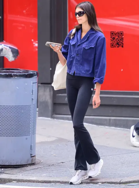Kaia Gerber Struts Into the Weekend in Athleisure Chic on the Streets of NYC 06-14-25