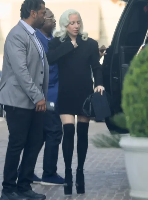 Lady Gaga Rocking an All-Black Look for a Business Meeting in Beverly Hills 06-13-25
