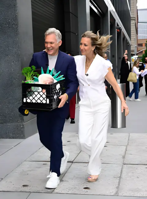 Lara Spencer and Sam Champion are Seen at ABC Studio in New York City 06-16-25