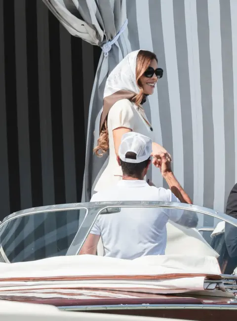 Laura Sanchez Turns Heads in Vintage-Inspired Look Leaving Hotel in Venice 06-27-25