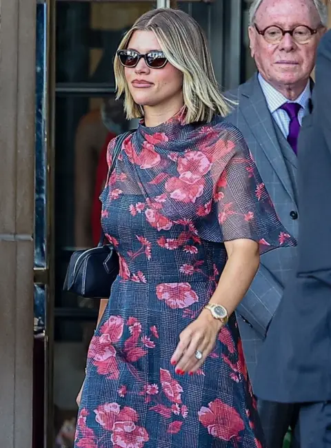 Sofia Richie Stuns with New Haircut in Blue Floral Dress While Out in LA 06-26-25