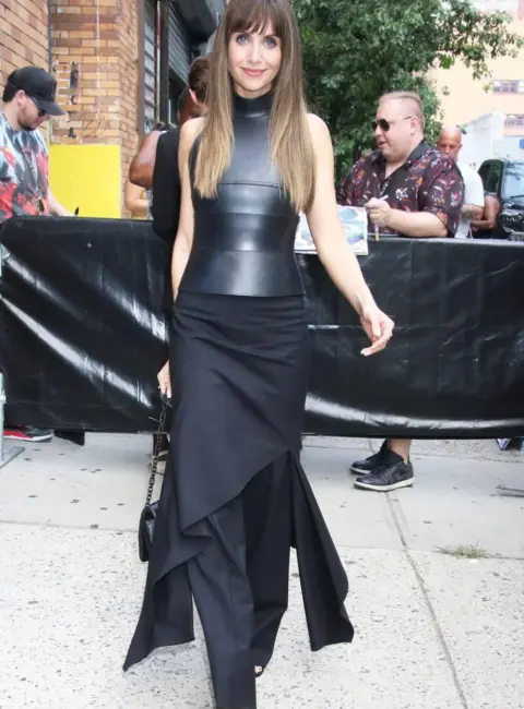 Alison Brie Seen at The Daily Show in New York City 07-30-25