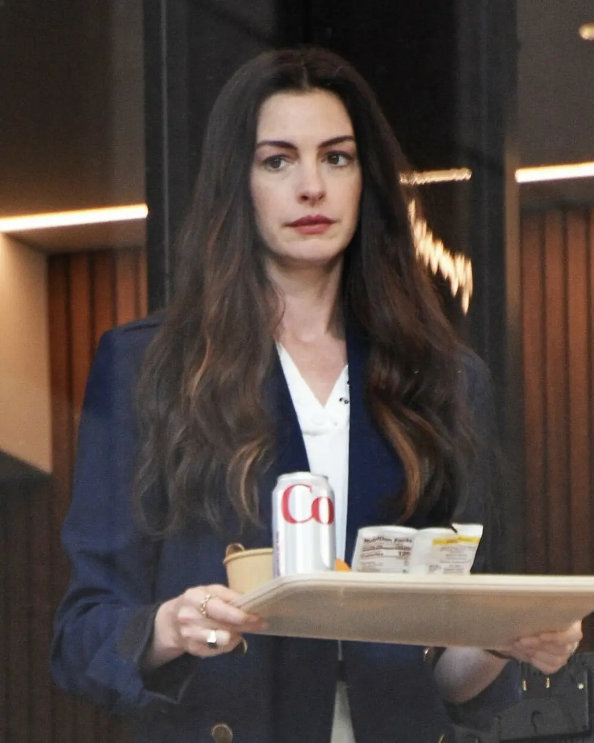 Anne Hathaway On the Set of ‘The Devil Wears Prada 2’ in New York City 07-23-25