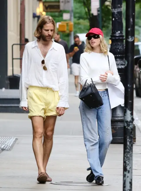 Elsa Hosk Rocks Casual Chic with Husband Tom Daly and Daughter in NYC 07-07-25