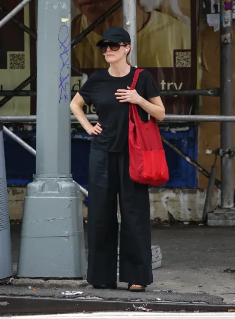 Julianne Moore Makes a Stylish Statement in All-Black While Running Errands in New York 07-11-25