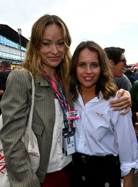 Olivia Wilde and Felicity Jones on the Grid During the F1 Grand Prix of Great Britain at Silverstone 07-06-25