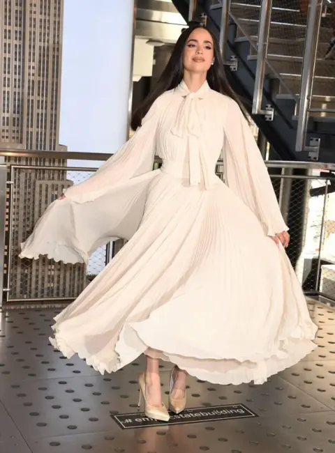 Sofia Carson – At the Empire State Building promoting the Release of Upcoming Netflix Film ‘My Oxford Year’ in New York 07-28-25