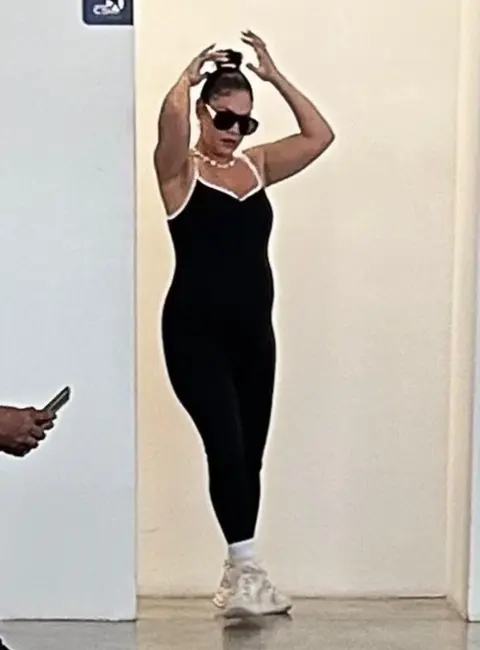 Vanessa Hudgens Spotted at Los Cabos Airport Before Departing Mexico 07-24-25