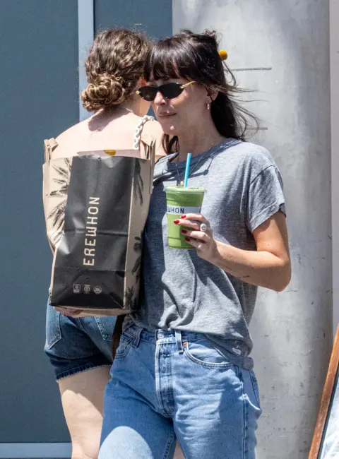 Dakota Johnson Shopping at Erewhon Market and Car Wash Stop in Calabasas 08-12-2025