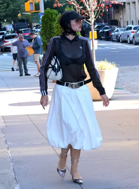 Julia Fox Spotted on the Set of ”Elsbeth” in New York 08-22-2025