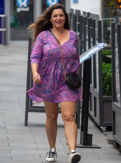 Kelly Brook is Seen Leaving Global Radio Studios in London 08-19-2025