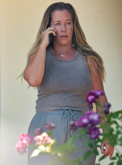 Kendra Wilkinson Appears Distressed While Taking a Phone Call Before Heading to a Nail Salon in Calabasas 08-19-2025