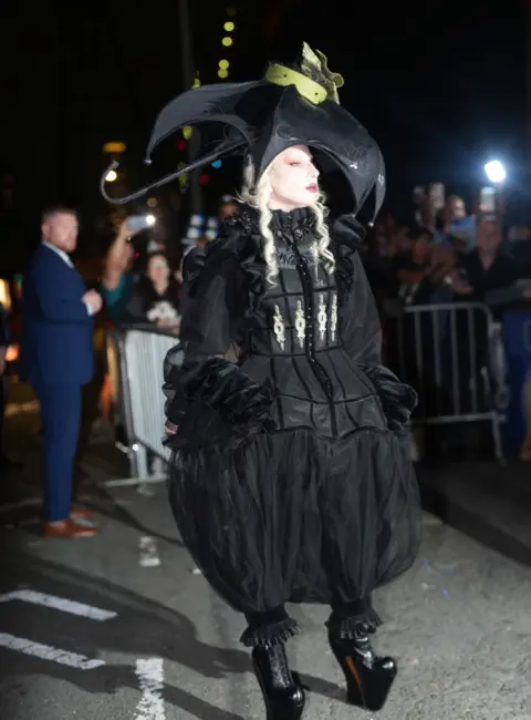 Lady Gaga Turns Heads in Dramatic Gothic Look at the ‘Wednesday’ Event in New York City 08-28-2025