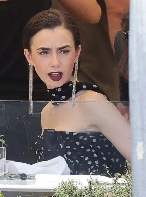 Lily Collins and Ashley Park Set of ‘Emily in Paris’ in Venice  08-15-2025