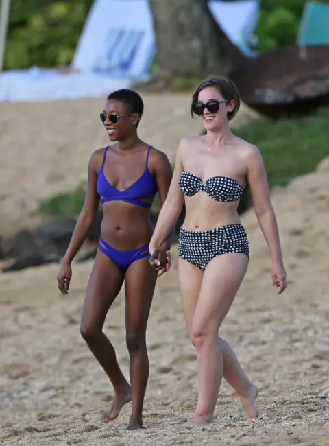 Samira Wiley and Lauren Morelli Enjoy a Magical Beach Day in Hawaii 01-07-16