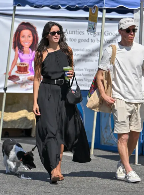 Shaun White and Nina Dobrev Shopping at Studio City Farmers Market 08-24-2025