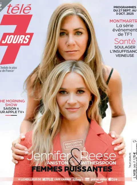 Jennifer Aniston & Reese Witherspoon – Tele 7 Jours Magazine September 2025