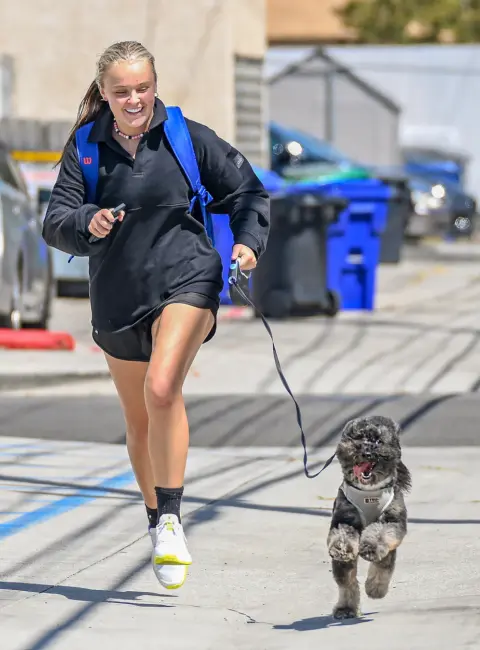 Jojo Siwa Takes a Jog with Her Adorable Pooch Clyde around Studio City 09-09-2025