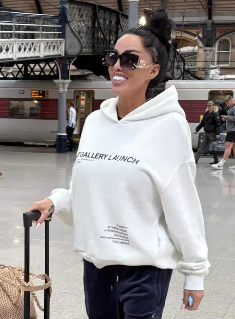 Katie Price Spotted Beaming as She Arrives at Newcastle Train Station from London 09-13-2025