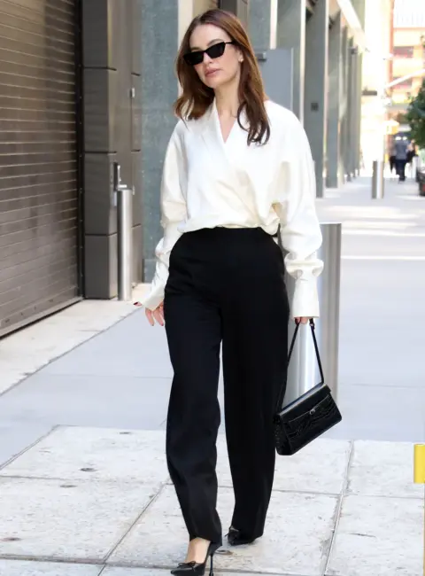 Lily James Heads to a Taping of The View in New York 09-18-2025