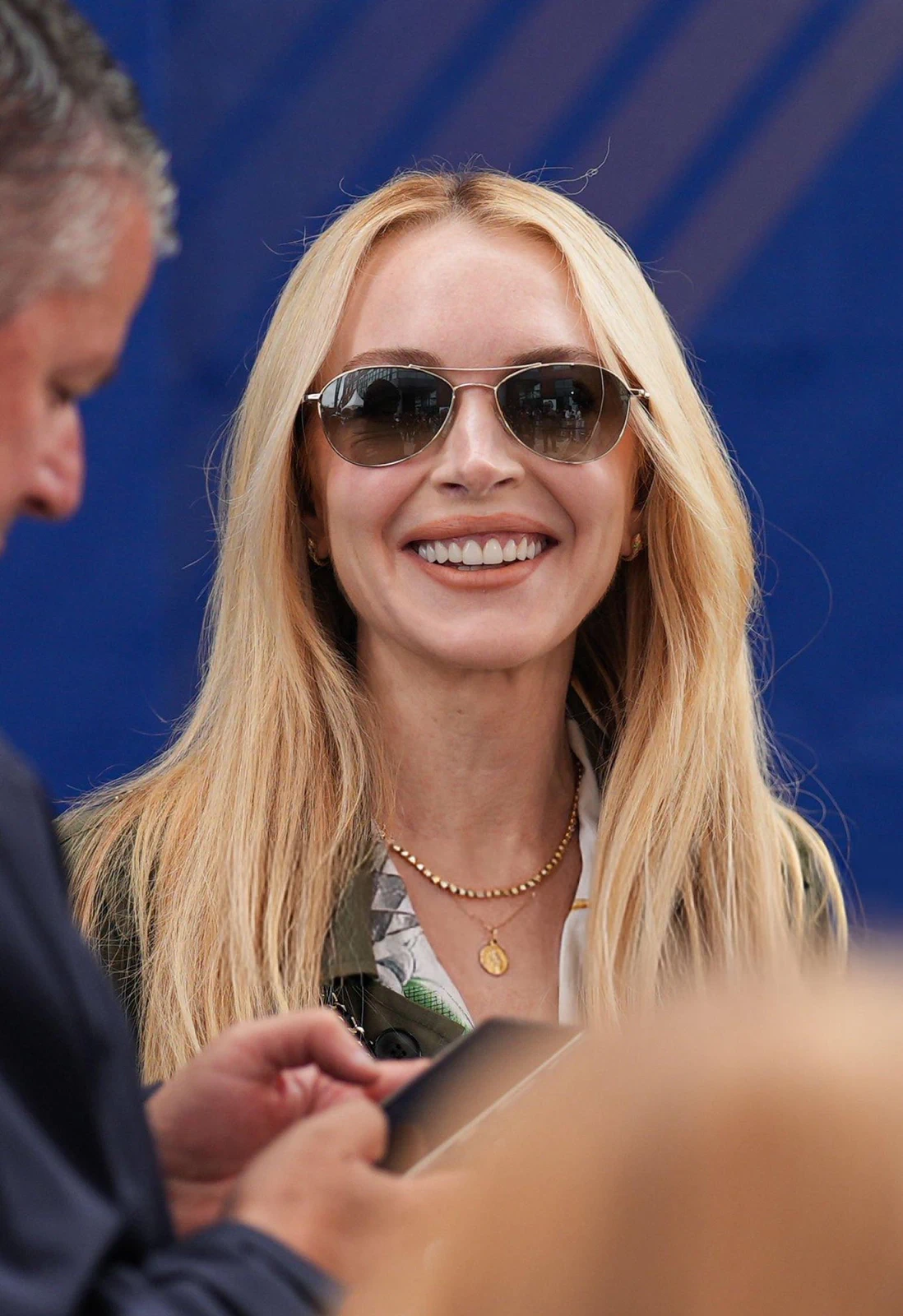 Lindsay Lohan Shines on Day 15 of the 2025 US Open at USTA Billie Jean King National Tennis Center 09-07-2025