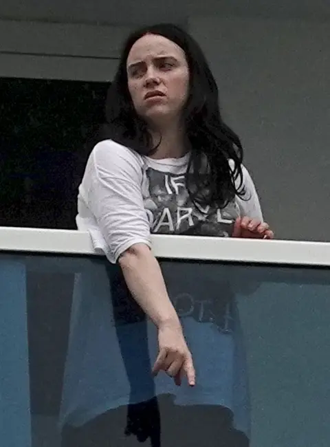 Billie Eilish Spotted on Hotel Balcony After She was Assaulted During Her Concert in Miami 10-13-2025