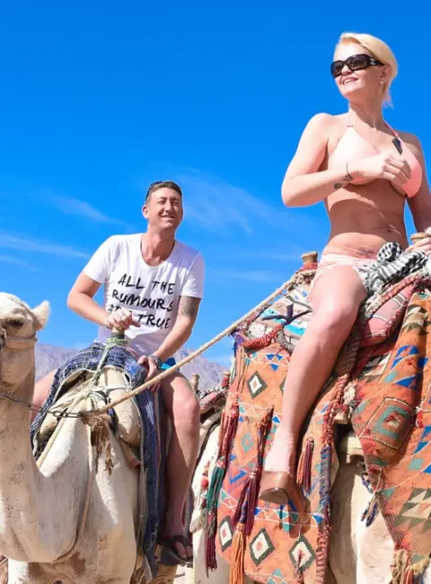 Danniella Westbrook Spotted Riding Camels in the Desert of Sharm el-Sheikh, Egypt 01-24-2015