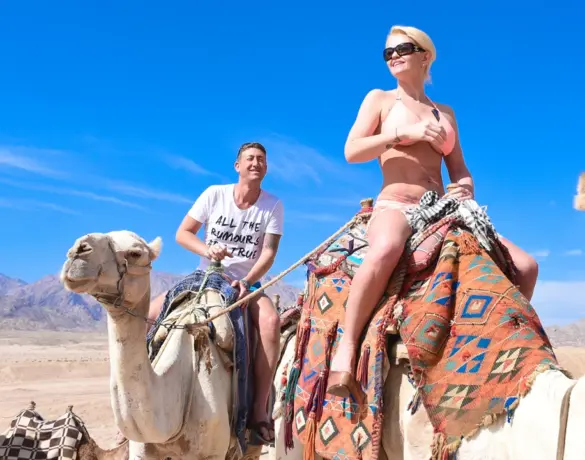 Danniella Westbrook Spotted Riding Camels in the Desert of Sharm el-Sheikh, Egypt 01-24-2015