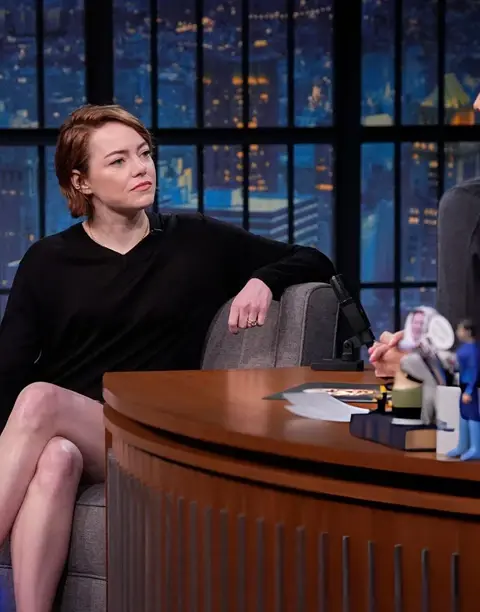 Emma Stone – During an Interview with Host Seth Meyers 10-30-2025