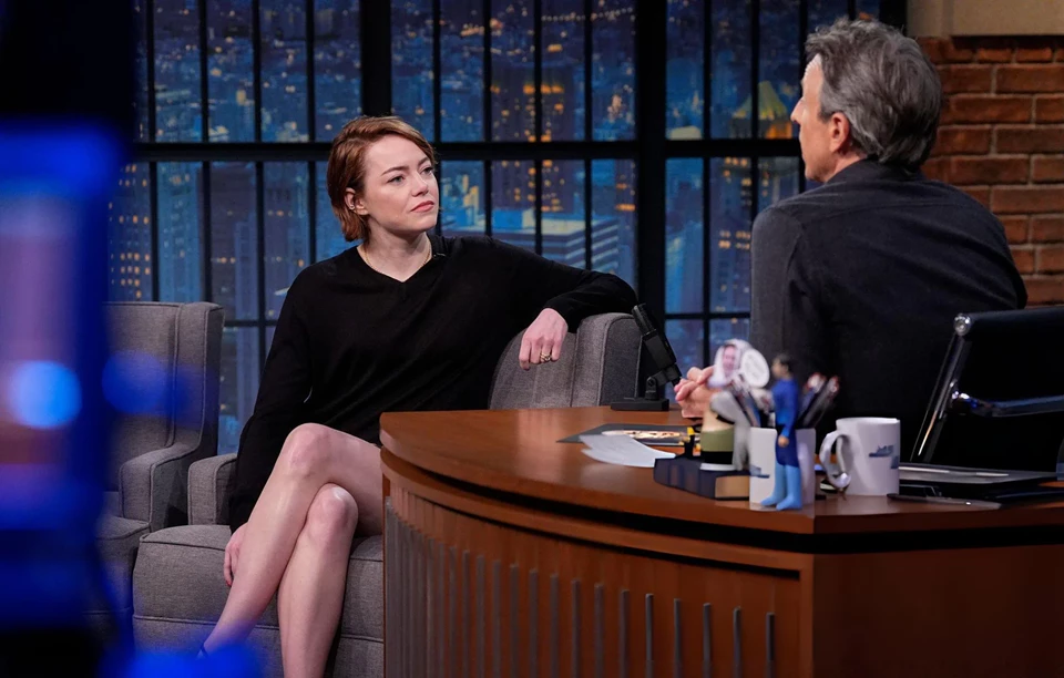 Emma Stone – During an Interview with Host Seth Meyers 10-30-2025