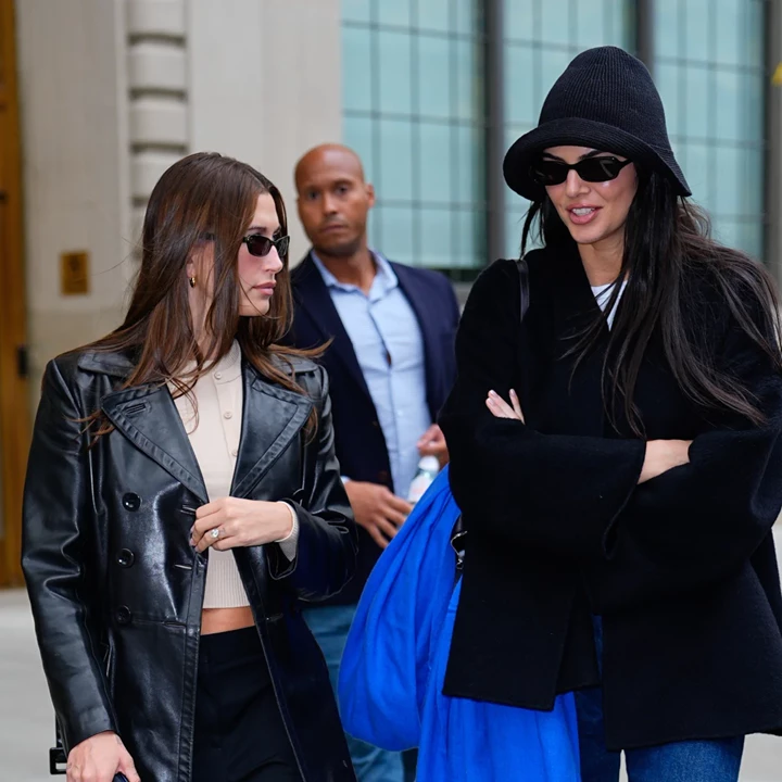Kendall Jenner and Hailey Bieber Spotted Having Lunch with Friends in Greenwich Village 10-29-2025