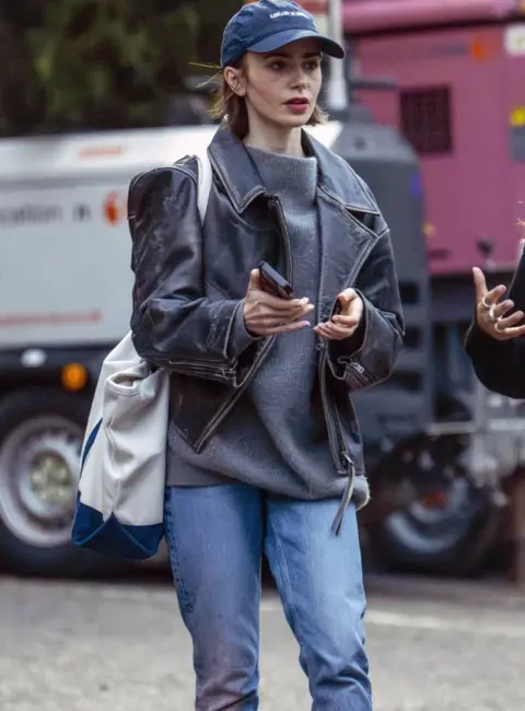 Lily Collins Seen on the Set of ‘Close Personal Friends’ in London, England 10-07-2025