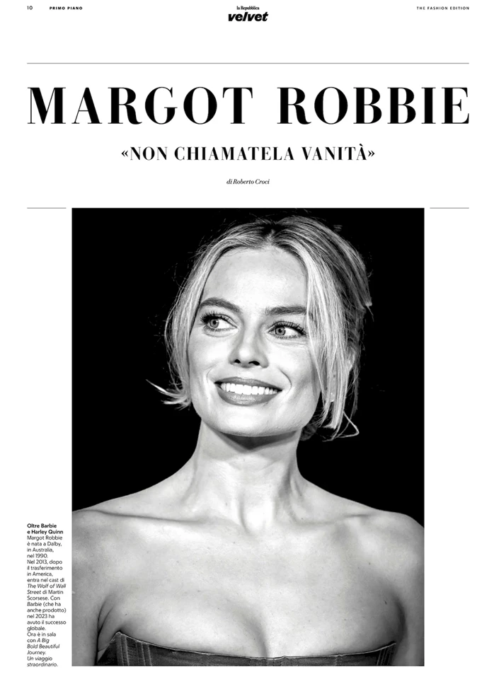 Margot Robbie – La Repubblica Velvet-The Fashion Edition October 2025