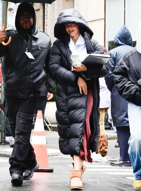 Monica Barbaro is Seen on the Set of ‘One Night Only’ in New York City 10-13-2025