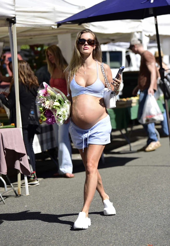 Pregnant Joy Corrigan Glows at Farmers Market Outing in Los Angeles 10-19-2025