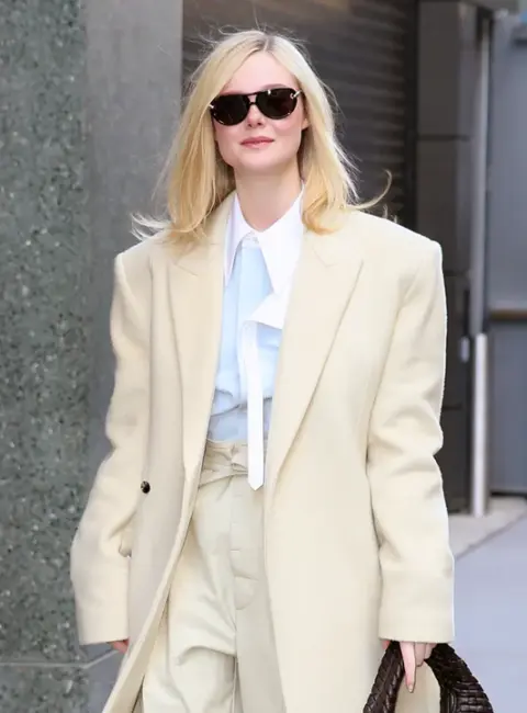 Elle Fanning Radiates in Chic Outfit Outside ‘Good Morning America’ Studio in New York City 11-11-2025