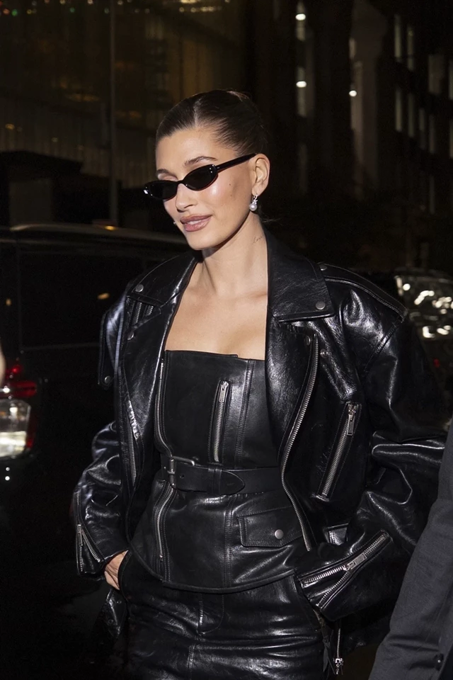 Hailey Bieber Makes a Stylish Exit from WSJ Event at MoMA Museum in Manhattan 10-29-2025