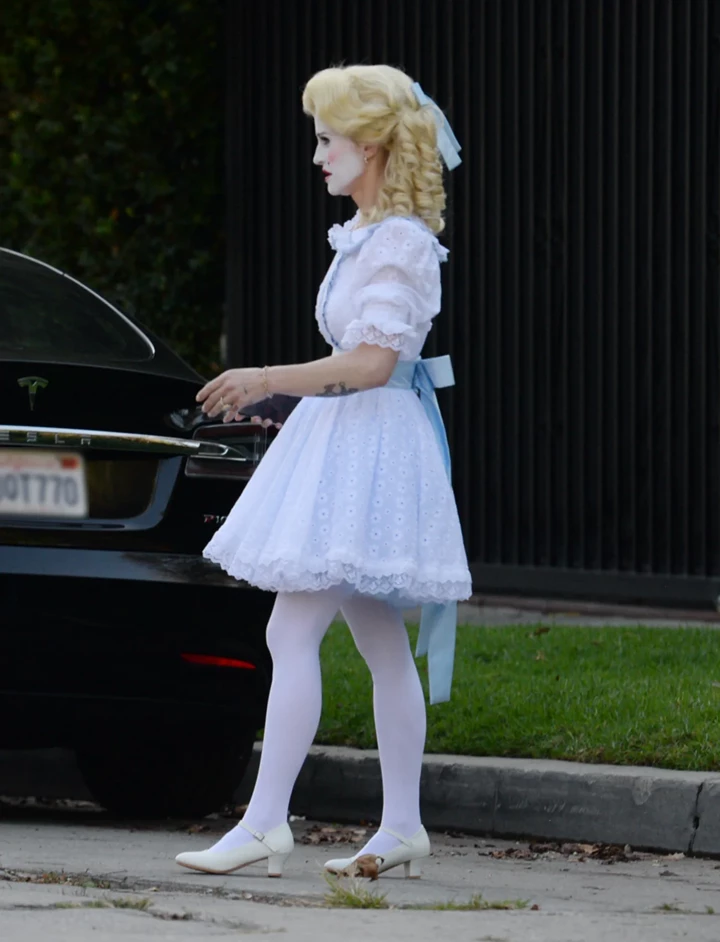 Kelly Osbourne Nails Baby Jane Hudson Look for Brother Jack’s Halloween Bash in LA 10-31-2025