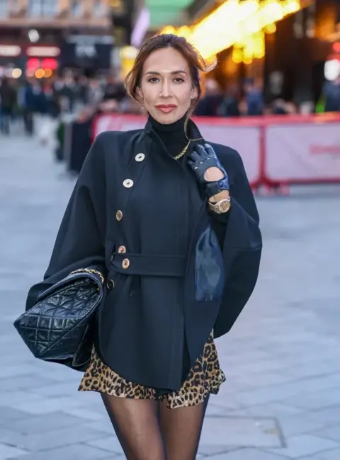 Myleene Klass Rocks Bold Animal Print and Boots at Smooth Radio’s Global Offices, London, England 11-01-2025