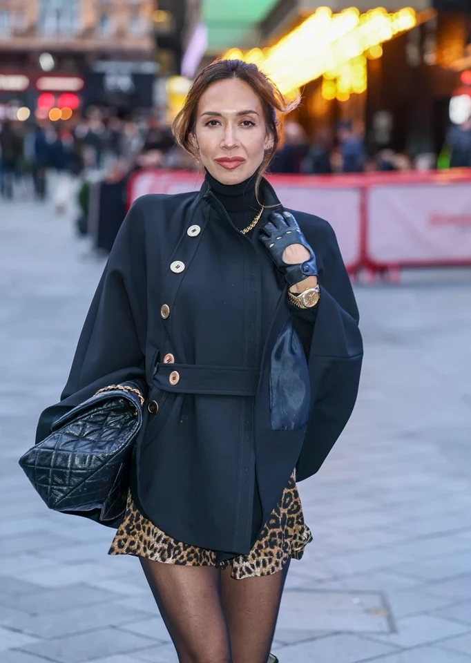 Myleene Klass Rocks Bold Animal Print and Boots at Smooth Radio’s Global Offices, London, England 11-01-2025