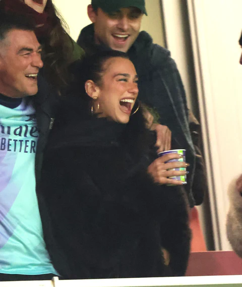Dua Lipa Spotted at Arsenal vs. Aston Villa EPL Match in London, England 12-30-2025