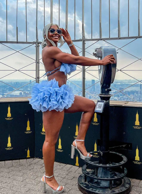 Jade Cargill Made a Special Appearance at the Empire State Building Ahead of Her Highly Anticipated WWE Summerslam Women Championship Match, New York  07-31-2025